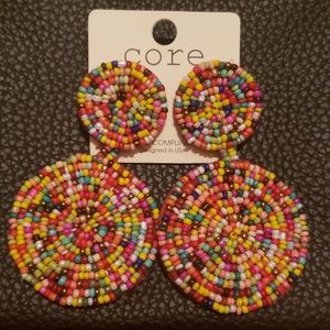 Multicolored Beaded Boho Trendy Circle Earrings